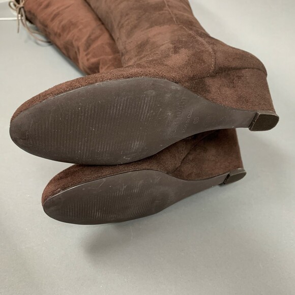 Colin Stuart Women's Boots Size 6 B Brown Faux Suede Wedge Heel - Picture 6 of 8